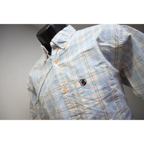 Southern Proper Dress Shirt Plaid Short Sleeve Casual Button Up Mens Size Medium - Picture 1 of 8